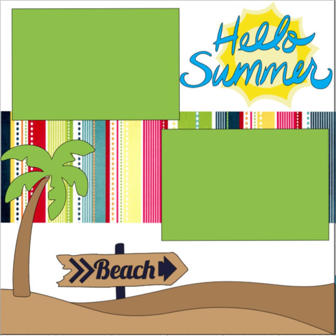 Hello Summer- 12X12 DIY Scrapbook Layout or Premade Kit - Etsy