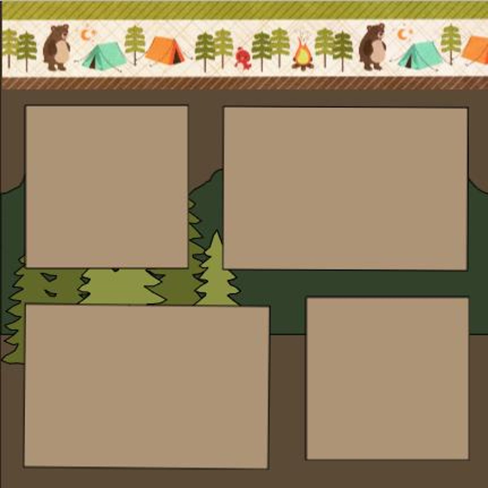 The Great Outdoors- 12X12 DIY Scrapbook Layout or Premade Kit- - Etsy