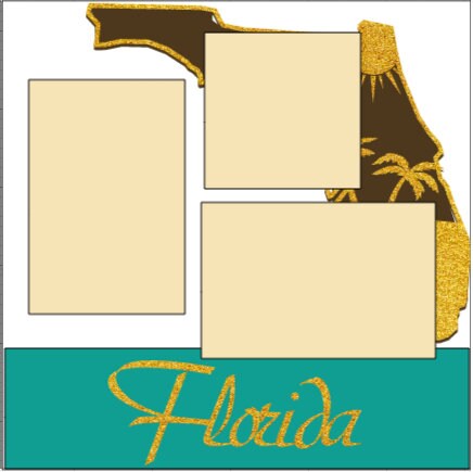 Florida (gold Glitter)- 12X12 Two Page DIY or Premade Scrapbook Kit - Etsy