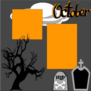 October- 12X12 DIY Scrapbook layout or Premade Kit