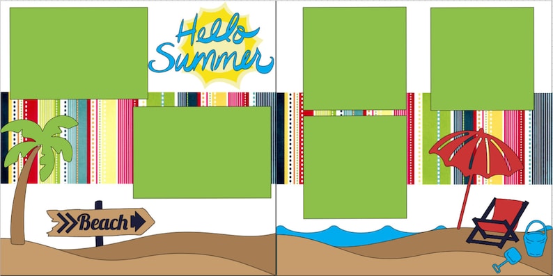 Hello Summer 12X12 DIY Scrapbook Layout or Premade Kit - Etsy