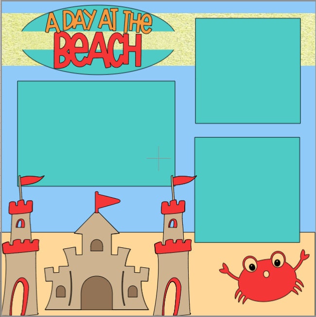 A Day at the Beach- 12X12 DIY Scrapbook Layout or Premade Kit - Etsy