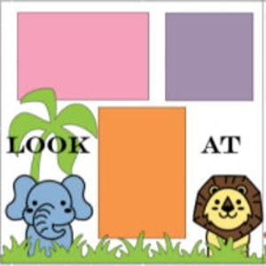 Zoo Animals-12X12 Two Page DIY or Premade Scrapbook Kit