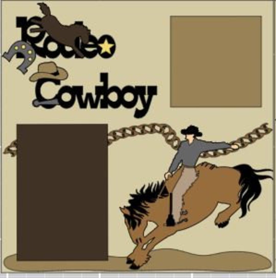 Rustic Rodeo Scrapbook Paper Rodeo Cowboy- 2 Page DIY or Premade Scrapbook Kit - Etsy