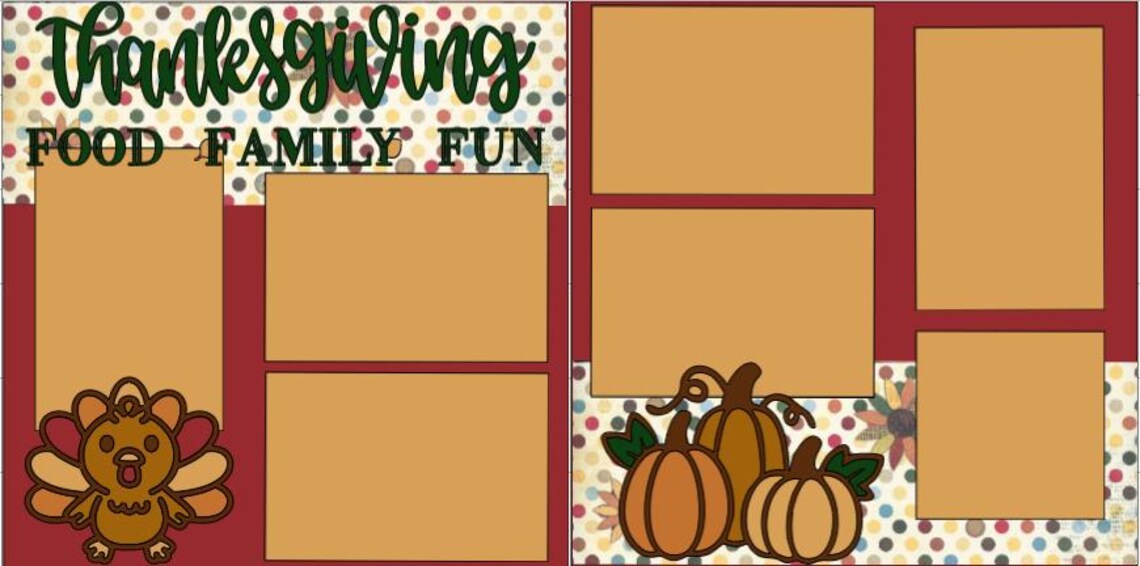 Thanksgiving- 12X12 DIY Scrapbook Layout or Premade Kit - Etsy