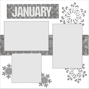 Janvier ou Let it snow - Disposition DIY Scrapbook 12 X 12 ou kit préfabriqué (option pour Let it snow)