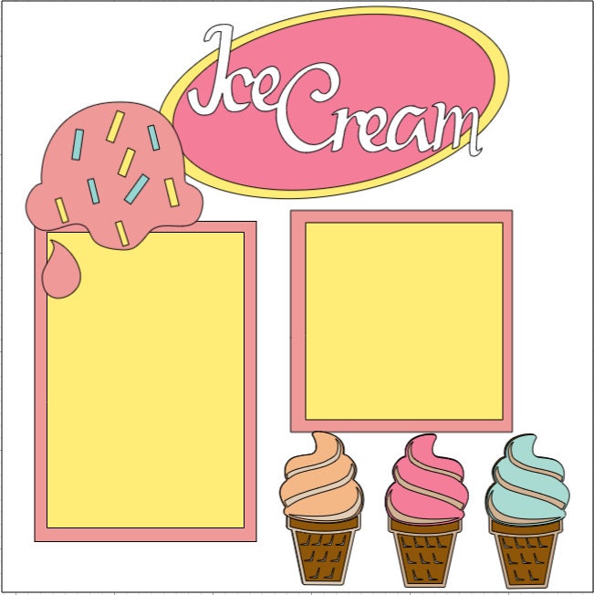 Ice Cream 12X12 DIY or Premade Scrapbook Kit Etsy