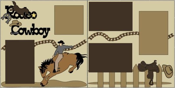 Bull Riding Scrapbook Rodeo Cowboy- 2 Page DIY or Premade Scrapbook Kit - Etsy