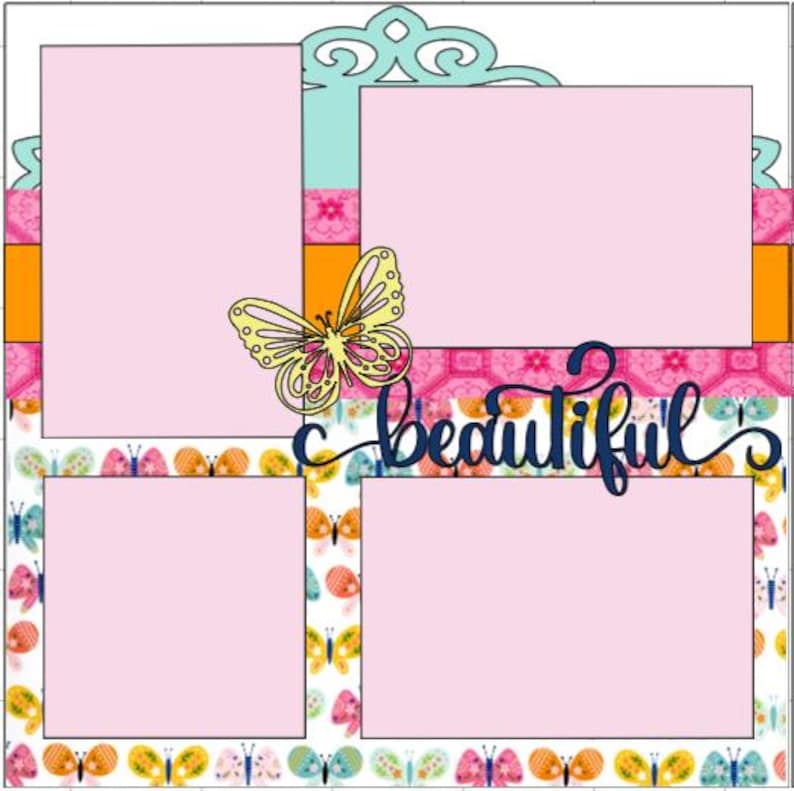 Beautiful- 12X12 DIY or Premade 2 Page Scrapbook Kit - Etsy