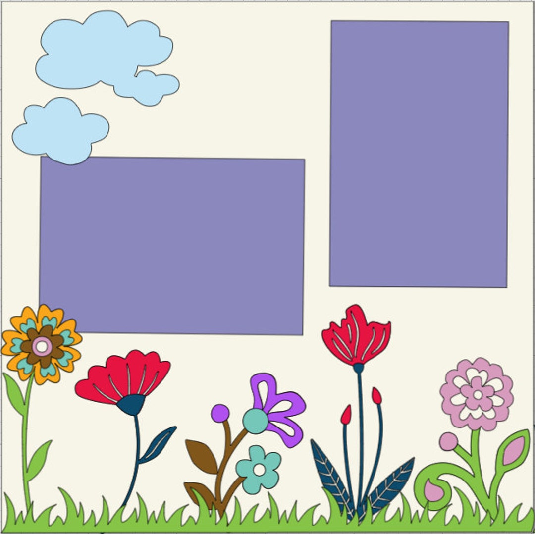 Flower Garden- 12X12 DIY Scrapbook Layout or Premade Kit - Etsy