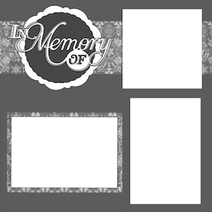 En memoria de: kit de álbum de recortes prefabricado o para armar de dos páginas de 12 x 12
