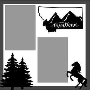 Montana - Mise en page DIY Scrapbook ou kit préfabriqué 12 x 12