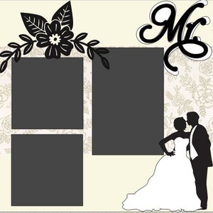 Boda: diseño de álbum de recortes DIY de 12 x 12 o kit prefabricado