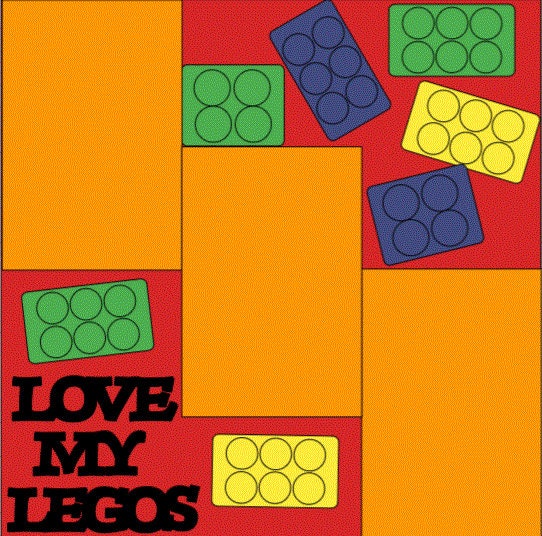 Love My Legos 12X12 Two Page DIY or Premade Scrapbook Kit 