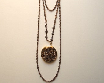 Vintage Filigree Costume Jewelry Chain Locket