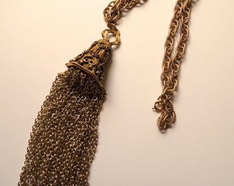 Vintage large-linked costume jewelry necklace