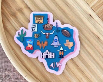 Texas Pride Sticker, Hydroflask Sticker, Laptop Sticker, Matte & Glossy, Waterproof Sticker, Groovy Stickers, Retro Sticker, Gift Idea