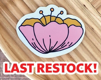 Retro Poppy Sticker, Hydroflask Sticker, Laptop Sticker, Matte Sticker, Waterproof Sticker, Groovy Stickers, Retro Sticker, Gift Idea