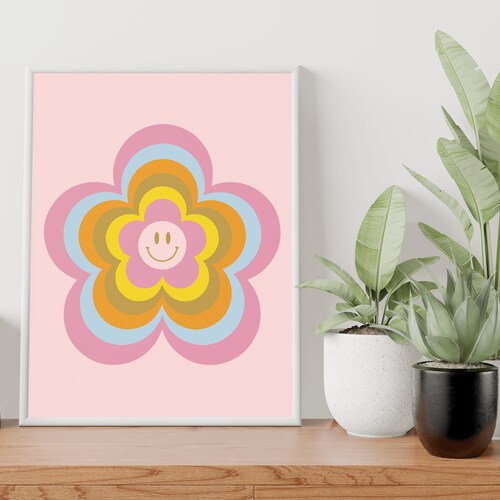 Flower Power Art Print Digital Download Wall Art Home Decor Etsy