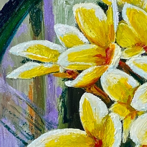 Mini canvas painting Exotic shops plants Realistic flower