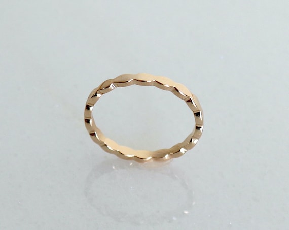 Gold plated fine women's ring, wave shape ring, trendy ring, gift