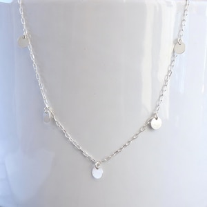 Necklace with small medallions on a solid silver chain, woman's necklace, woman's gift image 4