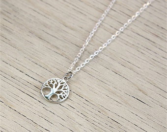 silver PM life tree necklace 925