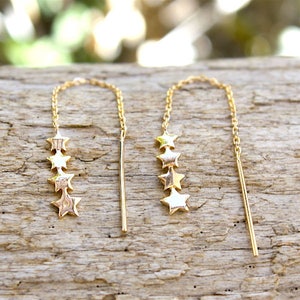 Gold chain plated earrings and stars 3 microns 18 ct