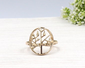women's gold plated tree of life ring