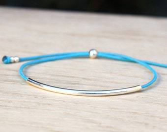 sliding bangle silver 925 cord of your choice