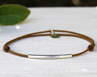 bracelet femme cordon au choix jonc et médaille argent 925