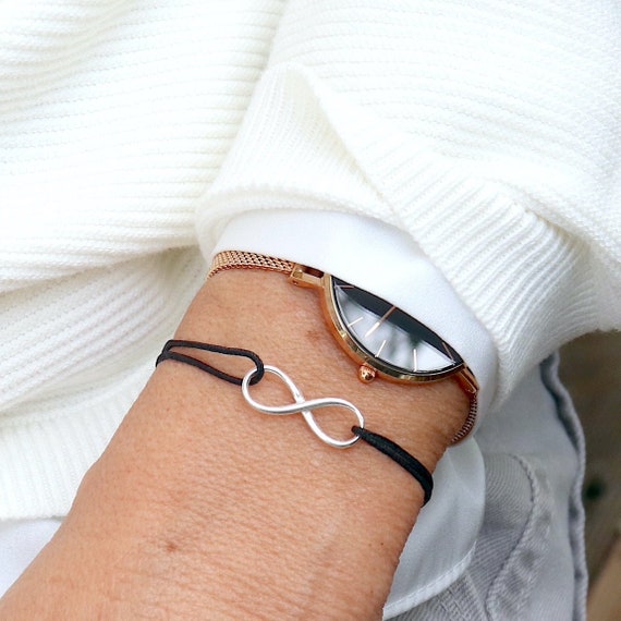 Infinite women's cord bracelet in silver 925, solid silver bracelet, women's gift