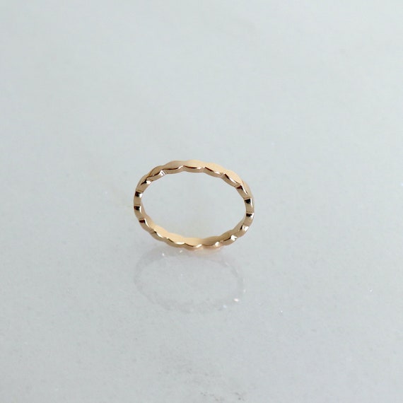 Fine gold-plated women's ring, wave-shaped ring, trendy ring, gift