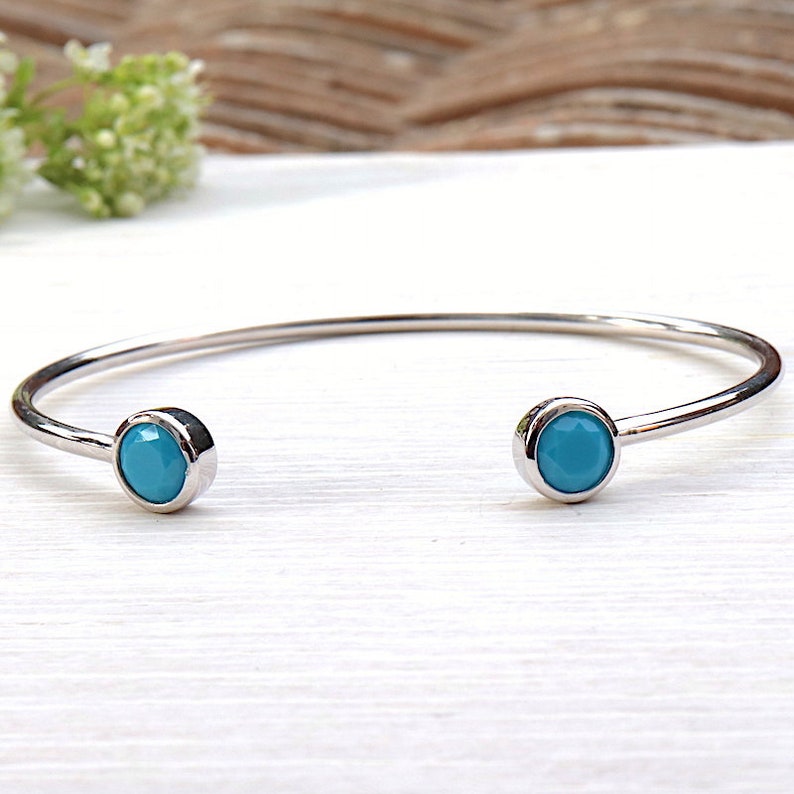 turquoise and 925 Silver Bangle Bracelet