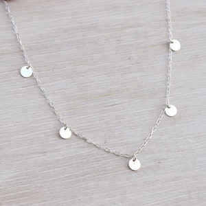 Necklace with small medallions on a solid silver chain, woman's necklace, woman's gift image 7