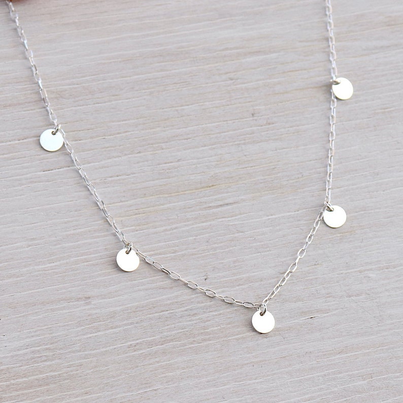 Necklace with small medallions on a solid silver chain, woman's necklace, woman's gift image 7