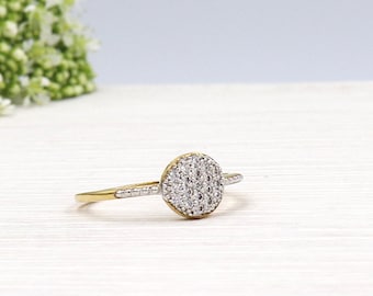 pastille ring in gold plated covered with zircons