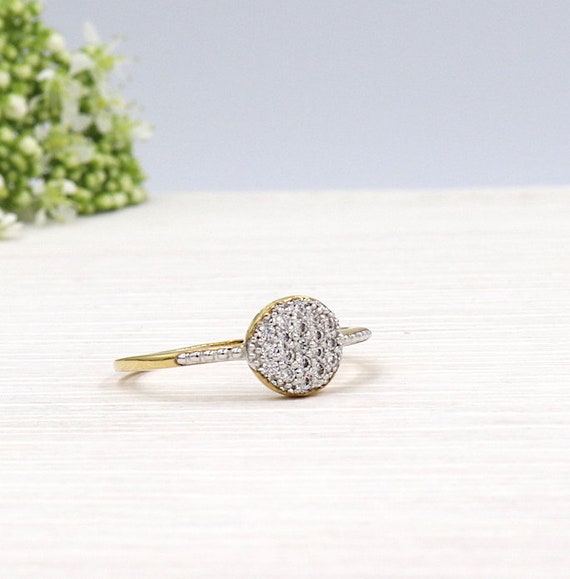 pastille ring in gold plated covered with zircons