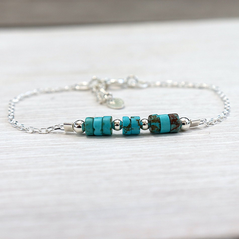 TseenYi Bracelet En Argent Avec Bague Turquoise - Bracelet