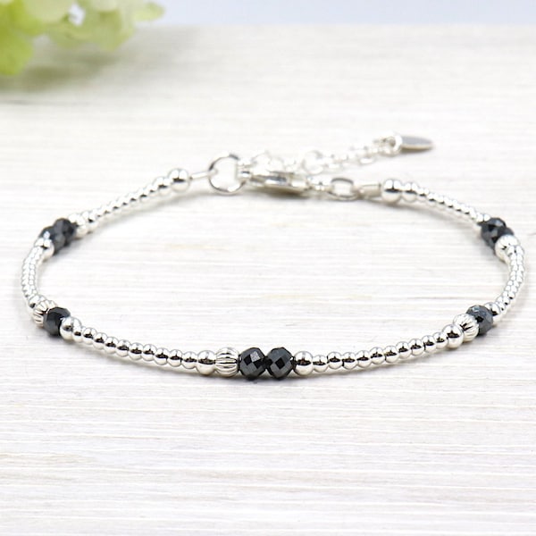 Bracelet femme hématite et perles argent 925