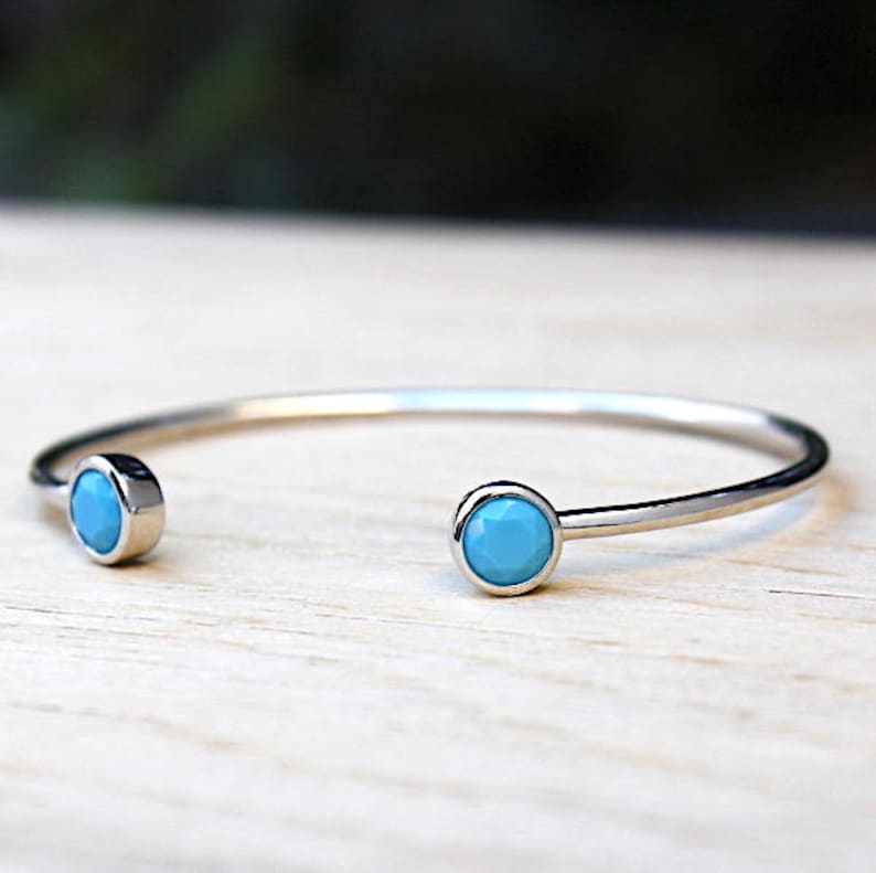 turquoise and 925 Silver Bangle Bracelet