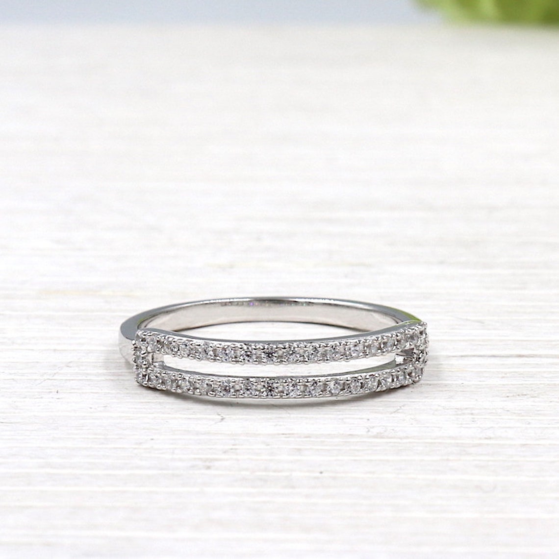 Bague double étrier argent