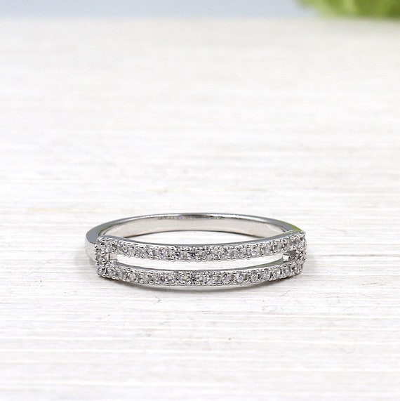 ◆VINTAGE HOLLYWOOD◆ 925 Silver Double Line Ring VH2478RI0 □VINTAGE HOLLYWOOD□ 925 Silver Double Line Ring VH2478RI0