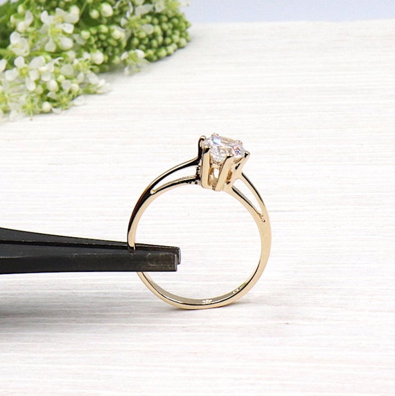 solitaire gold plated women's ring