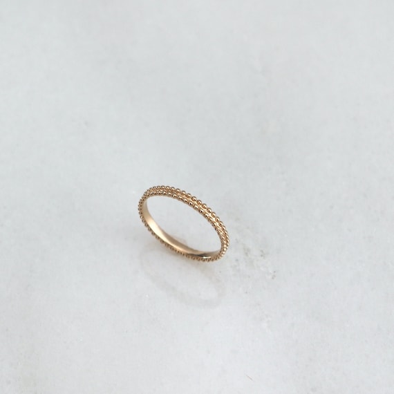 Thin gold-plated ring with pearl patterns, minimalist women's ring, women's gift