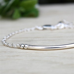 bangle bracelet and silver beads on 925 silver chain image 3
