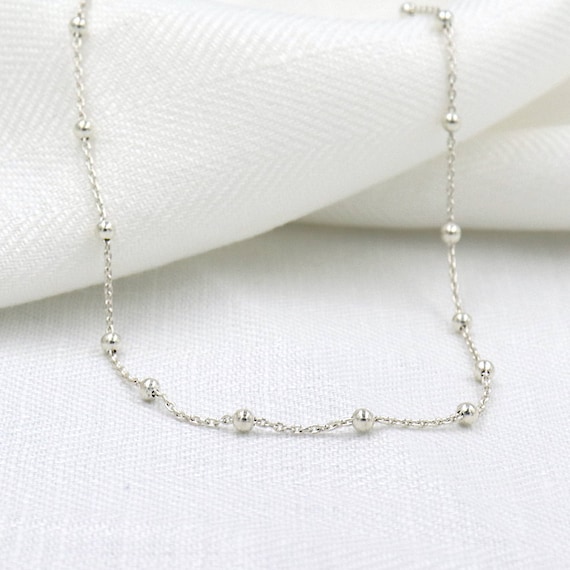 necklace flush with neck silver satellite chain - necklace for women in solid silver - necklace choker silver 925