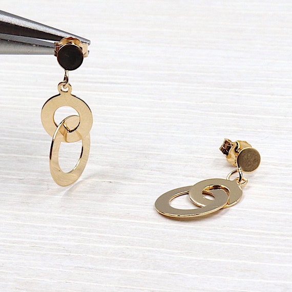loops earrings gold plated flat 18 ct 3 microns