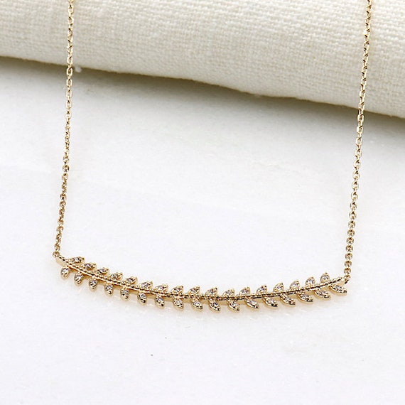 ears of corn with cubic zirconia gold plated necklace