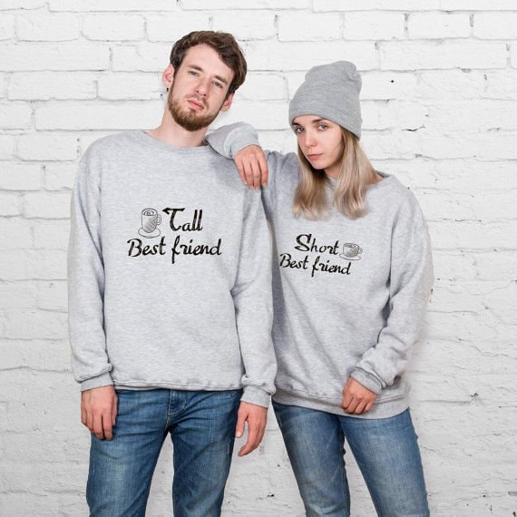 short and tall best friend hoodies
